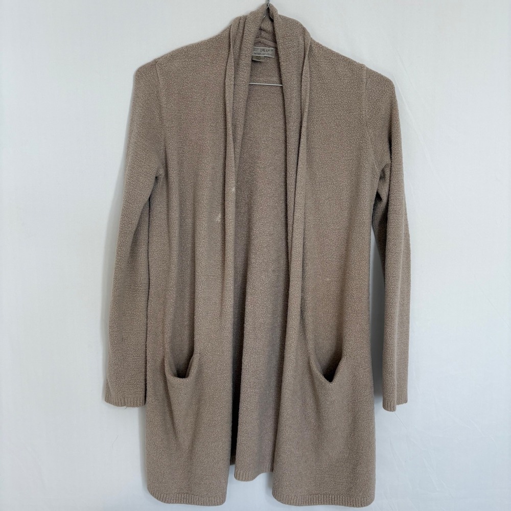Barefoot Dreams CozyChic Lite Beige‎ Cardigan Duster Sweater Pockets Size XS/S